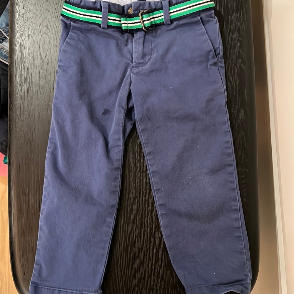 Polo blue pants with belt